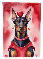 Doberman Pinscher My Valentine Garden Flag - Freeyouthzbandz