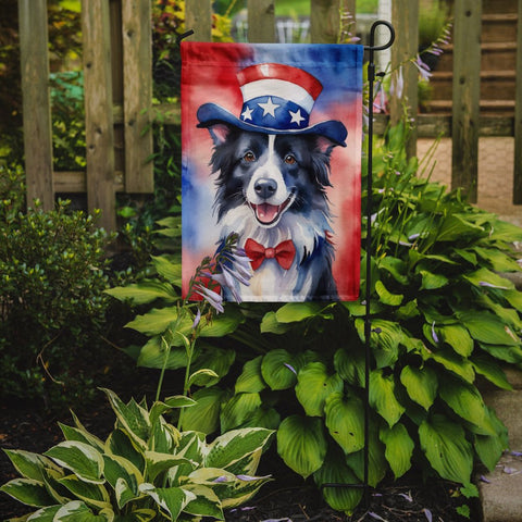 Border Collie Patriotic American Garden Flag - Freeyouthzbandz