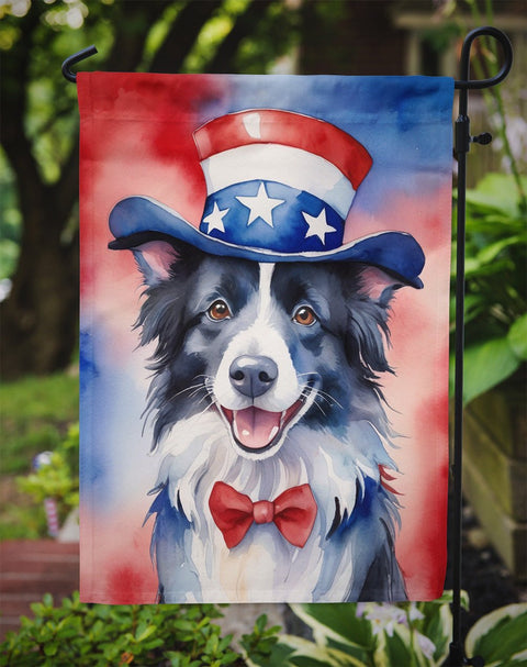 Border Collie Patriotic American Garden Flag - Freeyouthzbandz