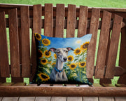 Whippet in Sunflowers Throw Pillow - Freeyouthzbandz