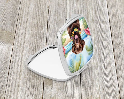 Chocolate Labrador Retriever Luau Compact Mirror - Freeyouthzbandz