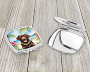 Chocolate Labrador Retriever Luau Compact Mirror - Freeyouthzbandz