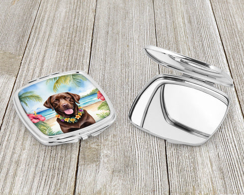 Chocolate Labrador Retriever Luau Compact Mirror - Freeyouthzbandz
