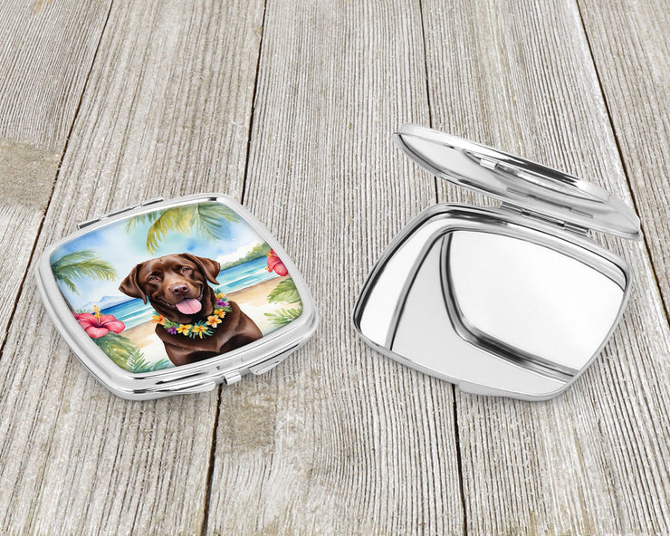 Chocolate Labrador Retriever Luau Compact Mirror - Freeyouthzbandz