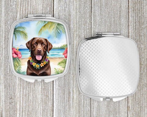 Chocolate Labrador Retriever Luau Compact Mirror - Freeyouthzbandz