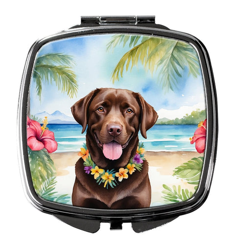 Chocolate Labrador Retriever Luau Compact Mirror - Freeyouthzbandz