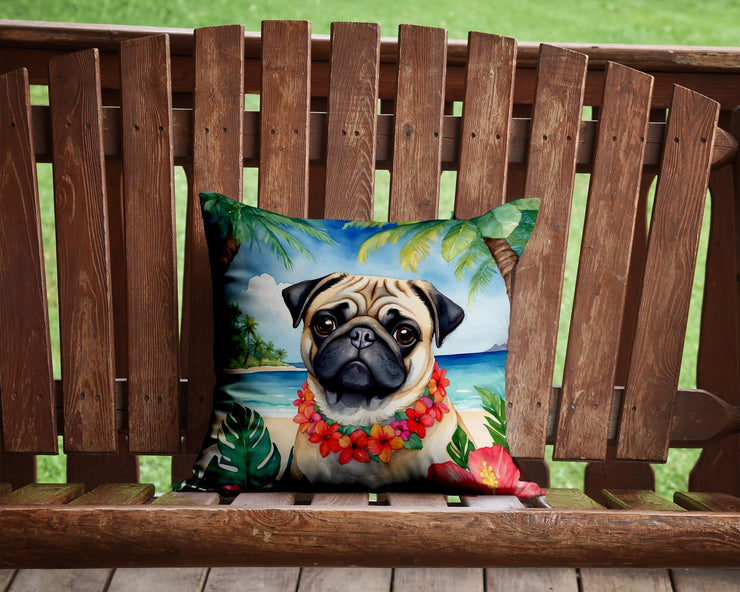 Pug Luau Throw Pillow - Freeyouthzbandz