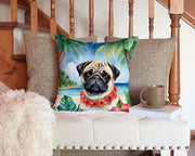Pug Luau Throw Pillow - Freeyouthzbandz