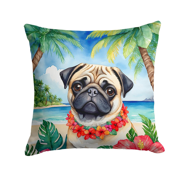 Pug Luau Throw Pillow - Freeyouthzbandz