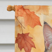 American Bobtail Cat in Fall Leaves House Flag - Freeyouthzbandz