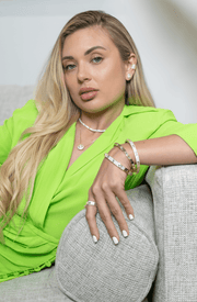 CZ Pizza Necklace and Earring SET (G223) - Freeyouthzbandz