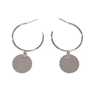 Punk Jewellery Gold Silver Round Disc Geometric Hoop Earrings Women Accessories - Freeyouthzbandz