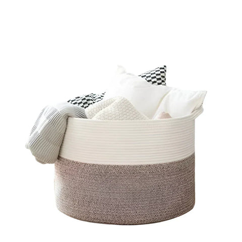 Extra Large Woven Cotton Rope Storage Basket - Freeyouthzbandz