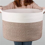 Extra Large Woven Cotton Rope Storage Basket - Freeyouthzbandz
