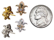 Fleur De Lis Tuxedo Shirt Studs: Diamonds in Sterling Silver - Freeyouthzbandz