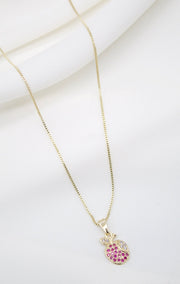 Gold Filled Apple CZ Pendant Necklace & Earrings Set (XX15) - Freeyouthzbandz