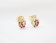 Gold Filled Apple CZ Pendant Necklace & Earrings Set (XX15) - Freeyouthzbandz