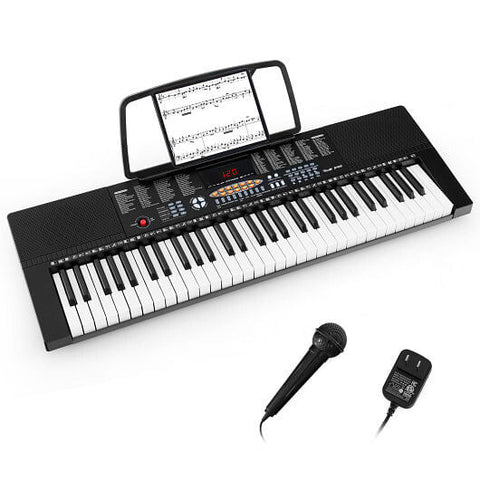 61 - Key Electronic Keyboard Piano with 3 Teaching Modes LED Display and Dual Keyboard - Freeyouthzbandz