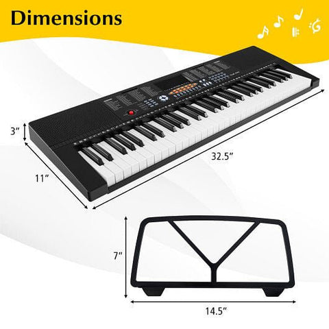 61 - Key Electronic Keyboard Piano with 3 Teaching Modes LED Display and Dual Keyboard - Freeyouthzbandz