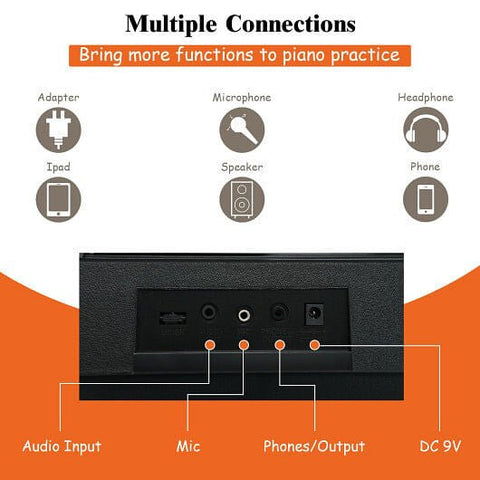 61 - Key Electronic Keyboard Piano Starter Set with Stand Bench and Headphones - Freeyouthzbandz