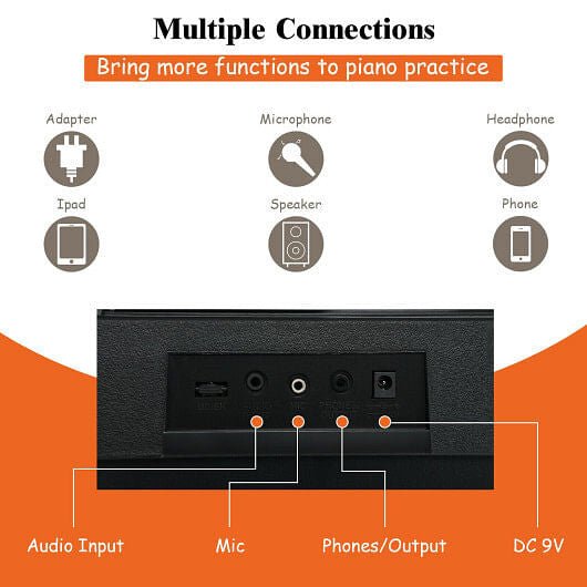 61 - Key Electronic Keyboard Piano Starter Set with Stand Bench and Headphones - Freeyouthzbandz