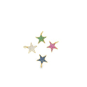 18K Gold Filled Star Pendant with Micro Pave Cubic Zirconia CZ Stone - Freeyouthzbandz