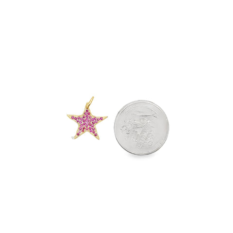 18K Gold Filled Star Pendant with Micro Pave Cubic Zirconia CZ Stone - Freeyouthzbandz