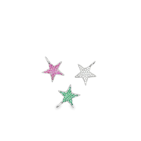 18K Gold Filled Star Pendant with Micro Pave Cubic Zirconia CZ Stone - Freeyouthzbandz