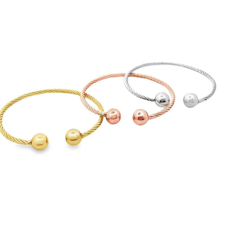 Thin Twisted Bead Bangle (B142) - Freeyouthzbandz