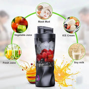 700ML Portable Electric Juice Cup High Powered USB Blender Black - Freeyouthzbandz