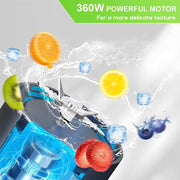 700ML Portable Electric Juice Cup High Powered USB Blender Black - Freeyouthzbandz