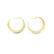 18K Gold Filled Curved Wide Minimalist Hoops (J305 - J307)(L395) - Freeyouthzbandz