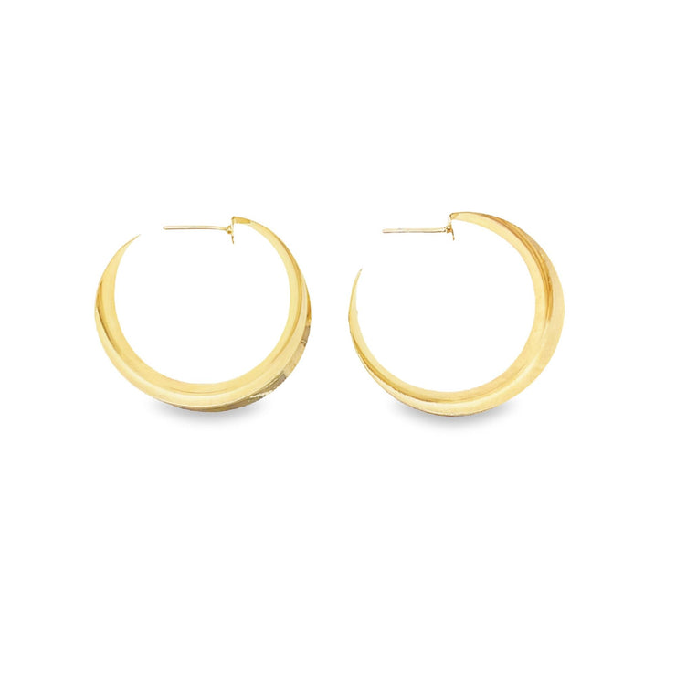 18K Gold Filled Curved Wide Minimalist Hoops (J305 - J307)(L395) - Freeyouthzbandz