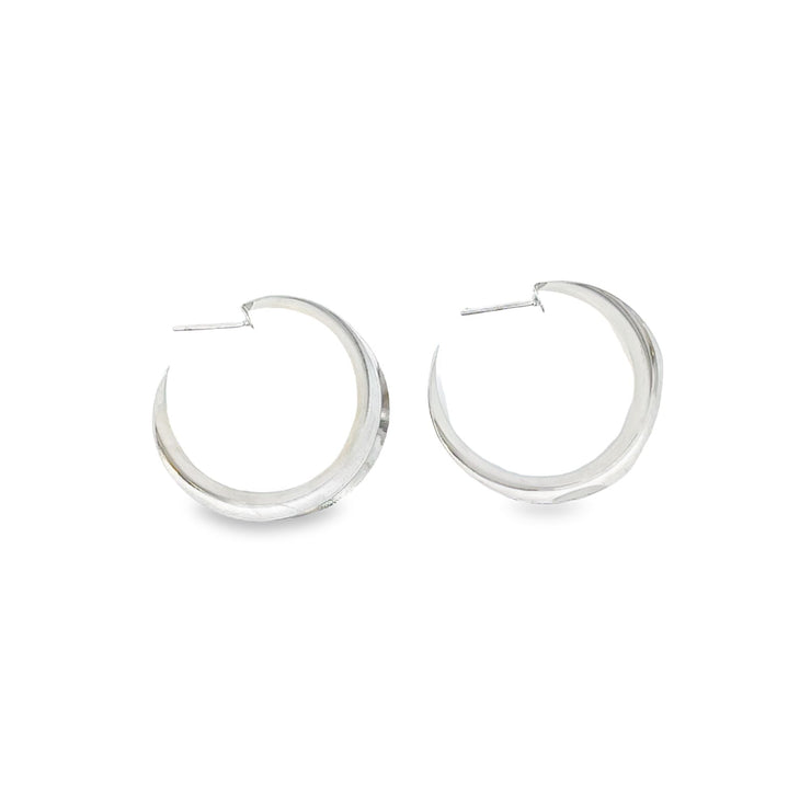 18K Gold Filled Curved Wide Minimalist Hoops (J305 - J307)(L395) - Freeyouthzbandz