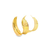 18K Gold Filled Curved Wide Minimalist Hoops (J305 - J307)(L395) - Freeyouthzbandz