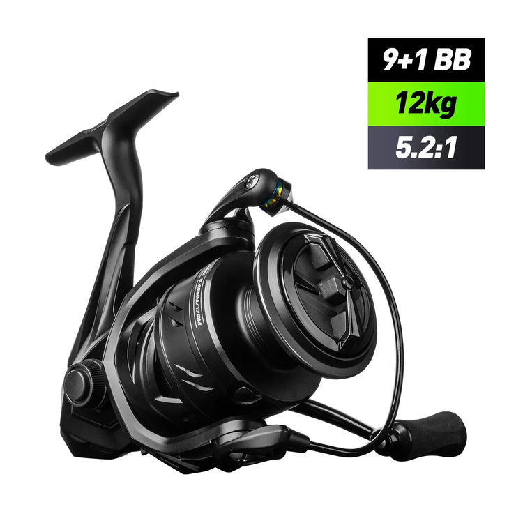 5000 Series Graphite Spinning Reel Left/Right Handed Black - Freeyouthzbandz