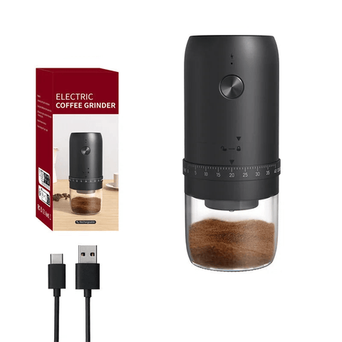 1800mAh Electric Coffee Grinder 40 Level Adjustable Burr Grinder Black - Freeyouthzbandz