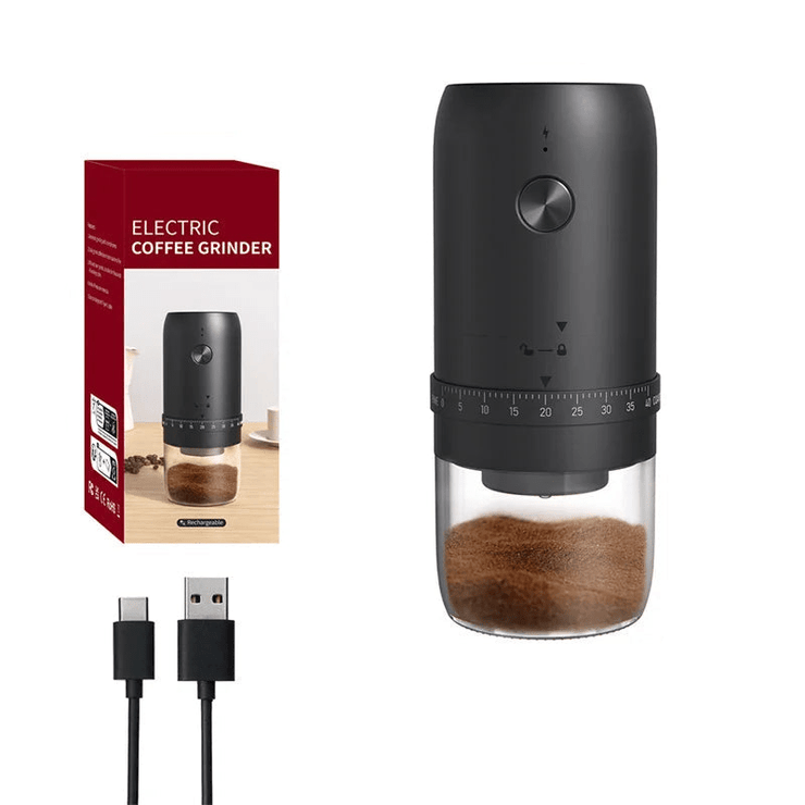 1800mAh Electric Coffee Grinder 40 Level Adjustable Burr Grinder Black - Freeyouthzbandz