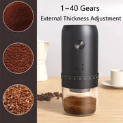 1800mAh Electric Coffee Grinder 40 Level Adjustable Burr Grinder Black - Freeyouthzbandz