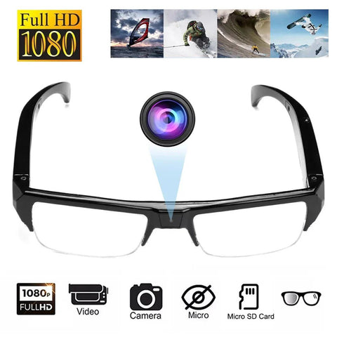 1080P HD Mini Camera Glasses Wearable DVR Video Recorder Black - Freeyouthzbandz