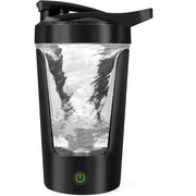Portable Electric Protein Shaker Bottle 450ML Self - Mixing Blender Cup Black - Freeyouthzbandz
