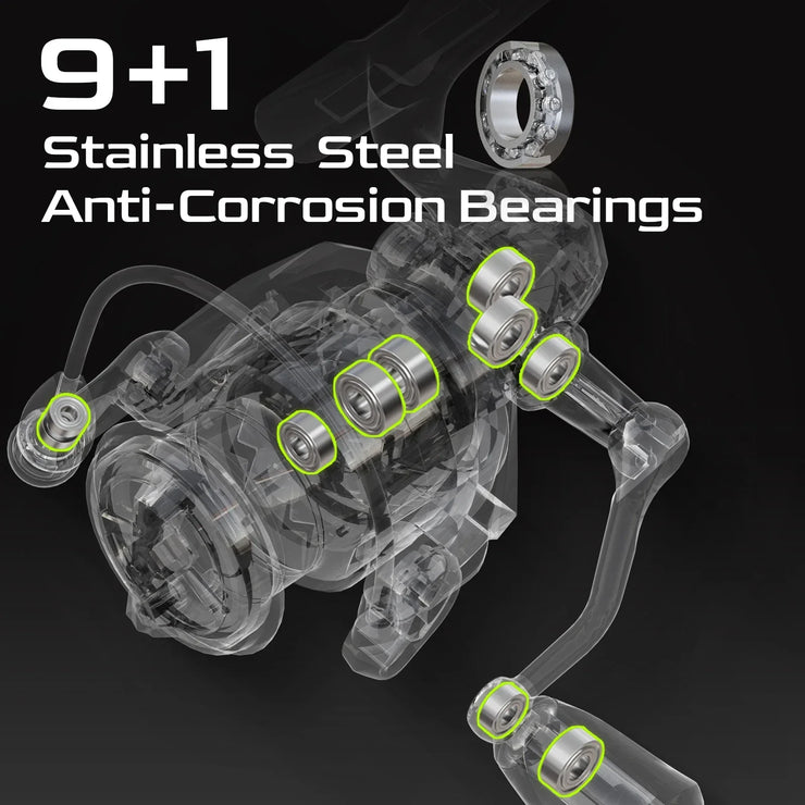 5000 Series Graphite Spinning Reel Left/Right Handed Black - Freeyouthzbandz