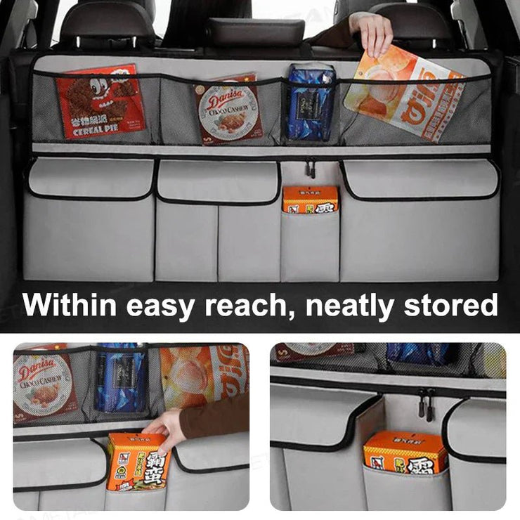 9 - Pocket Car Seat Back Organizer Wear - Resistant Oxford Cloth Gray - Freeyouthzbandz