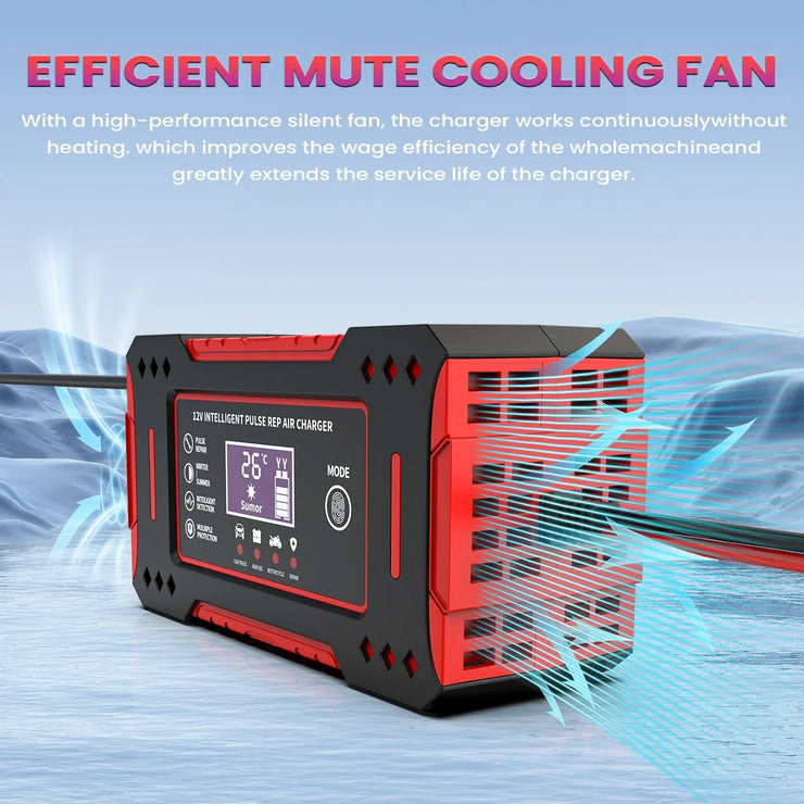 6A 12V Smart Car Battery Charger Lead - Acid Battery Red - Freeyouthzbandz