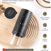 Portable Electric Coffee Grinder 38 Setting Adjustable Ceramic Burr Black - Freeyouthzbandz