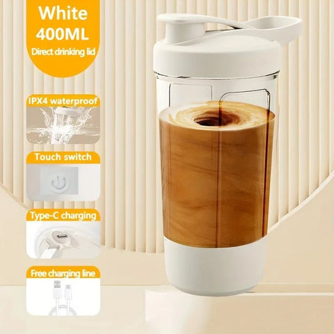 13.53 Oz Portable Electric Self - Stirring Cup USB Bottle White - Freeyouthzbandz