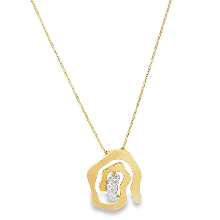 Two Tone Wavy Spiral Charm Jewelry Set (G236A) - Freeyouthzbandz