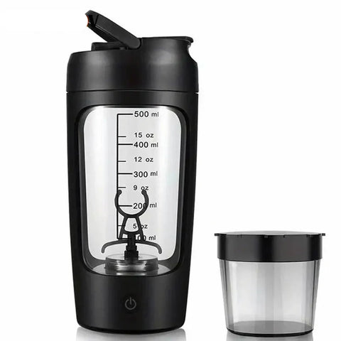 500ML Electric Shaker Bottle USB C Rechargeable Automatic Mixer Black - Freeyouthzbandz