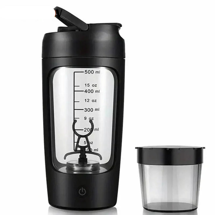500ML Electric Shaker Bottle USB C Rechargeable Automatic Mixer Black - Freeyouthzbandz