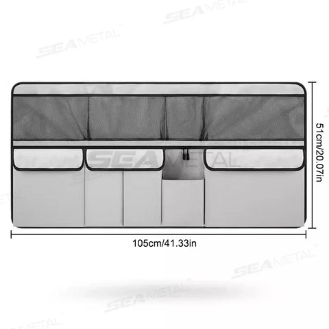 9 - Pocket Car Seat Back Organizer Wear - Resistant Oxford Cloth Gray - Freeyouthzbandz